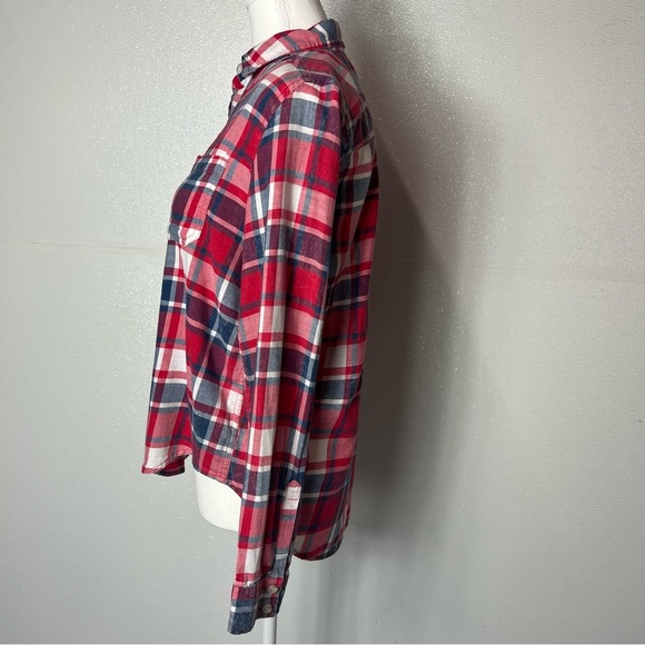 Universal Thread Red Blue Checkered Plaid Button Up Shirt Size XS - Picture 8 of 17